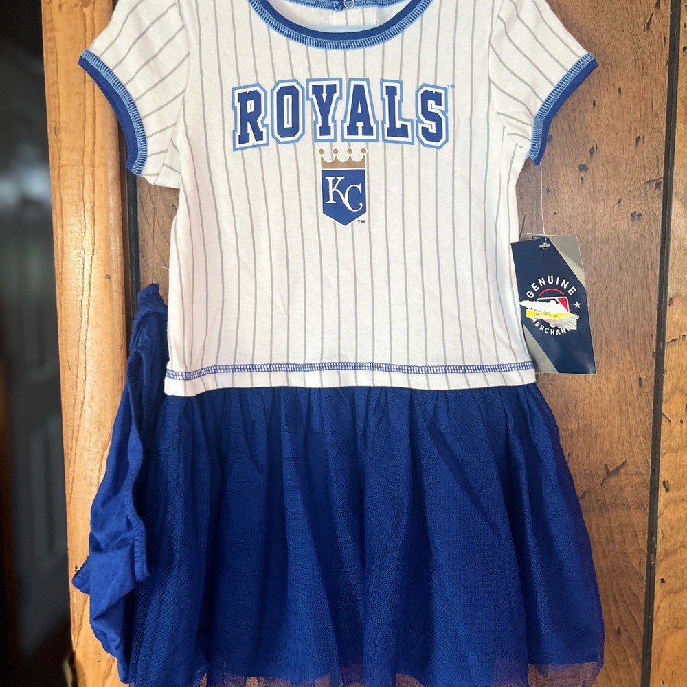 Kids Royals Blue and White Striped Dress